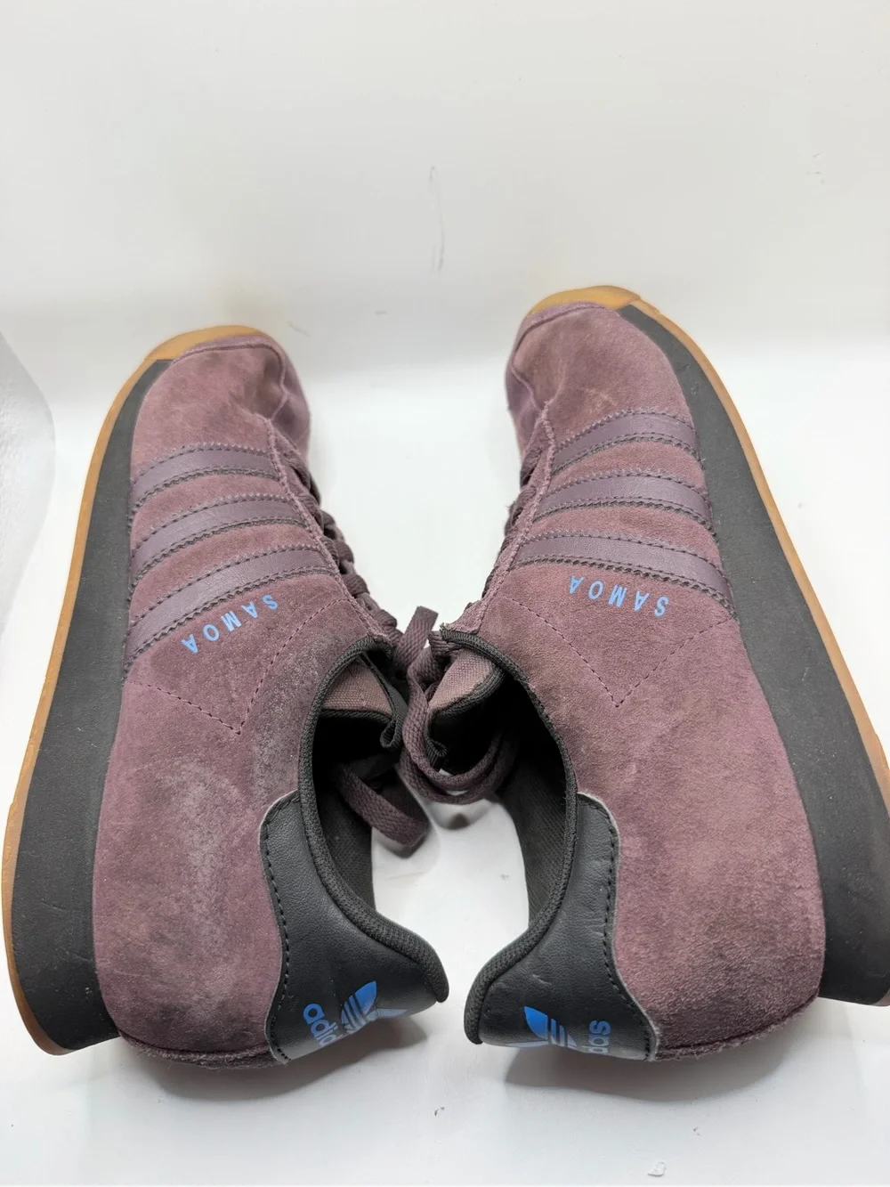 adidas Men's Suede Sneakers in Plum with Gum Sole